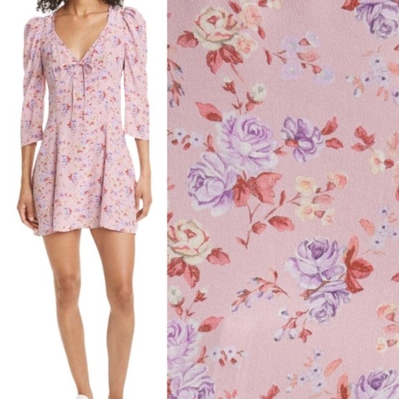 LoveShackFancy Juree Mini Dress in Pink Dust Storm - Picture 4 of 9